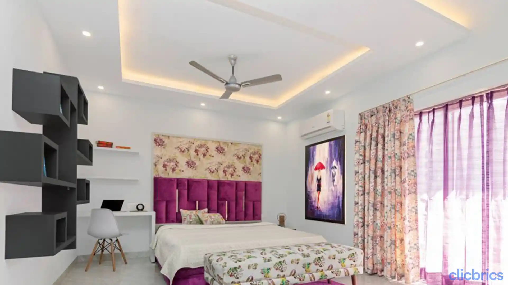 bedroom modern simple pop design